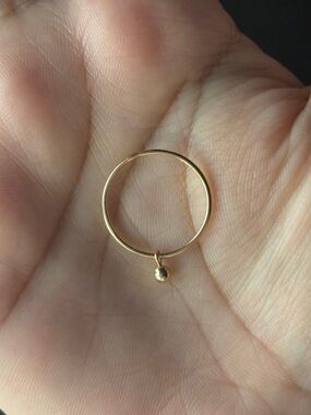 14K SINGLE TINY BEAD CIRCLE RING